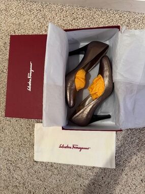 Ferragamo Ladies  Leather Heel Size 9